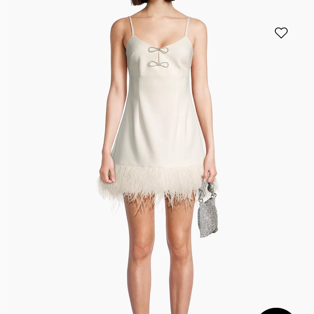 Likely Mariany feathered white mini dress. Size 0